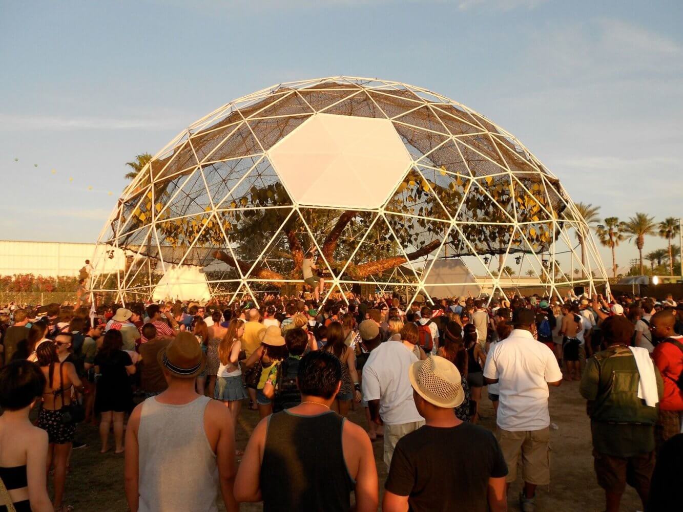 DomeGuys geodesic event dome at a music festival
